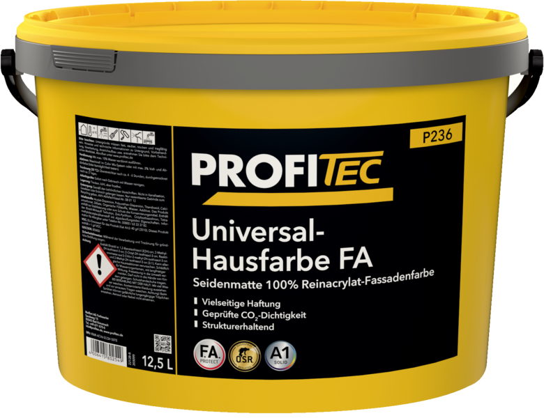 Gebinde P236 Universal-Hausfarbe FA | Seidenmatte 100 % Reinacrylat-Fassadenfarbe