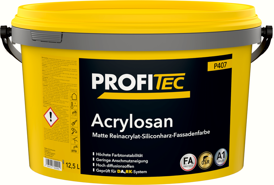 Conditionnement P407 Acrylosan | Peinture de façade mate à base de résine silicone et acrylate pur