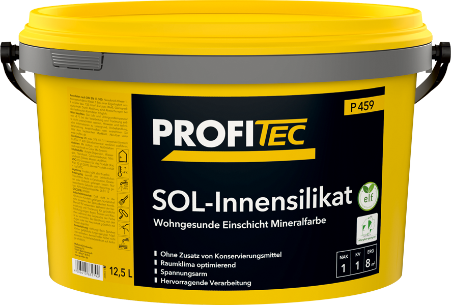 Conditionnement P459 SOL-Innensilikat | Peinture minérale monocouche pour une vie saine
