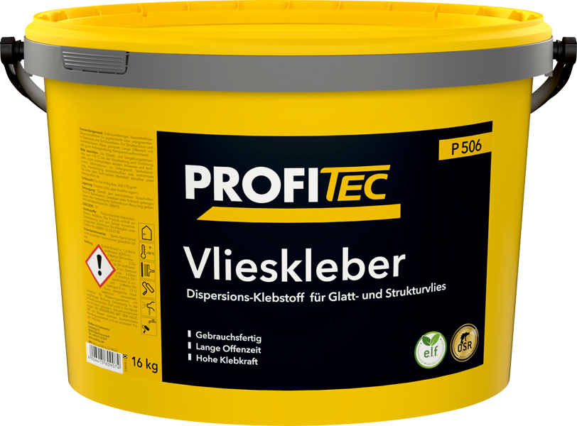 Gebinde P506 Vlieskleber | Dispersions-Klebstoff für Glasvliese und Glasgewebe bis 150g/m² Flächengewicht