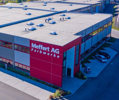 Luftaufnahme der Meffert AG Farbwerke Unternehmenszentrale in Bad Kreuznach
